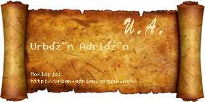 Urbán Adrián névjegykártya